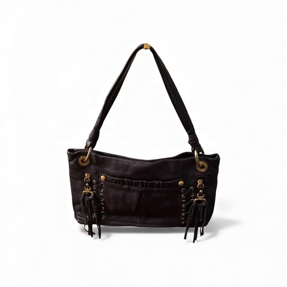 B Makowski Handbags - Elegant Black Shoulder Bag with Gold Details